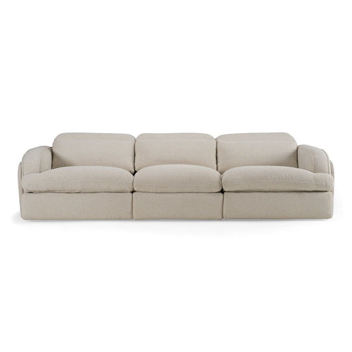 Ambler - Modern Off-White Fabric Sofa w/ 2 Power Recliners