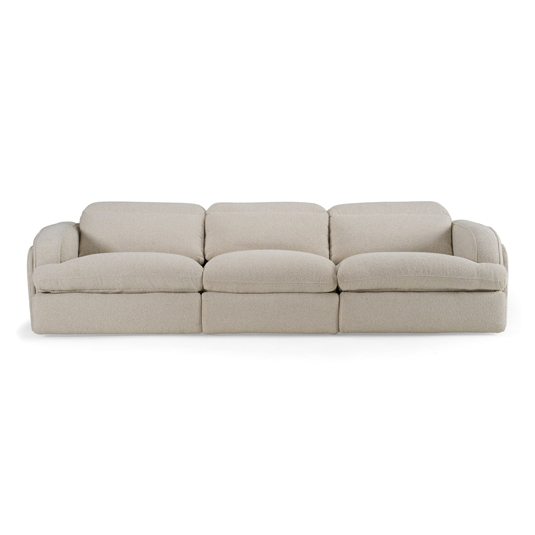 Ambler - Modern Off-White Fabric Sofa w/ 2 Power Recliners