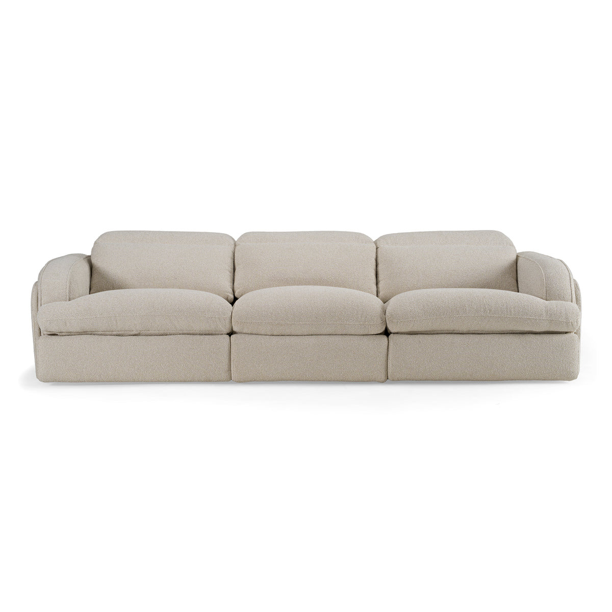 Ambler - Modern Off-White Fabric Sofa w/ 2 Power Recliners