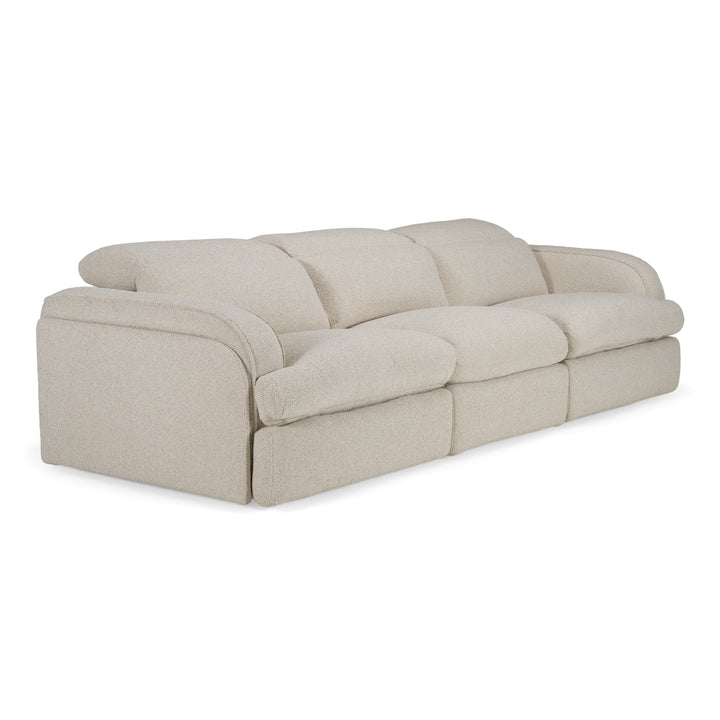 Ambler - Modern Off-White Fabric Sofa w/ 2 Power Recliners