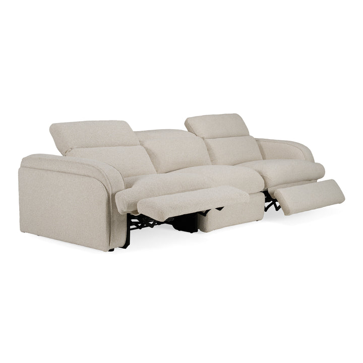 Ambler - Modern Off-White Fabric Sofa w/ 2 Power Recliners