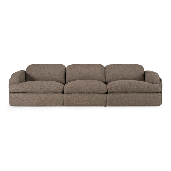 Ambler - Modern Brown Fabric Sofa w/ 2 Power Recliners