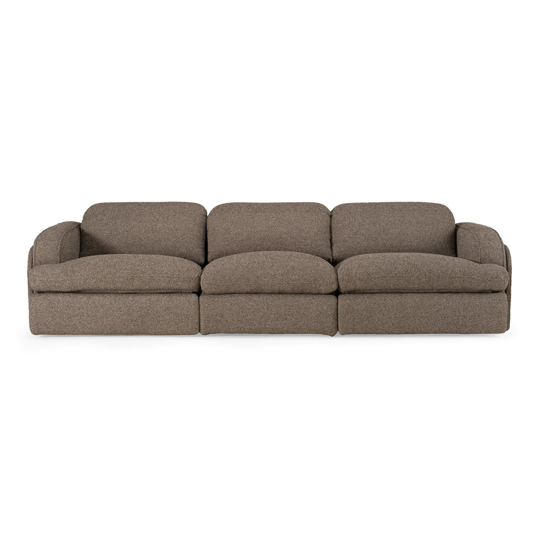Ambler - Modern Brown Fabric Sofa w/ 2 Power Recliners
