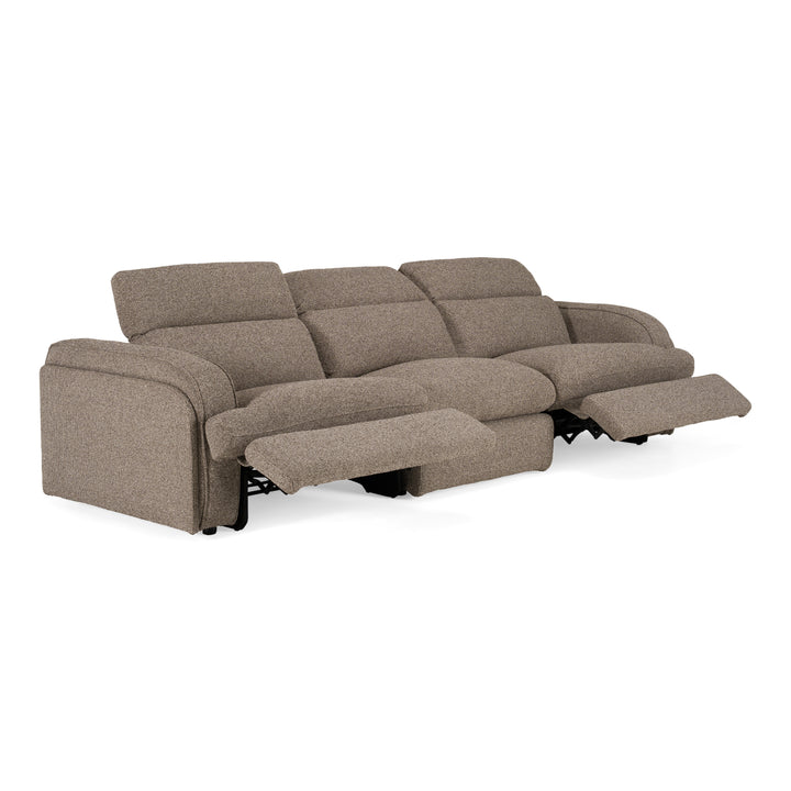 Ambler - Modern Brown Fabric Sofa w/ 2 Power Recliners