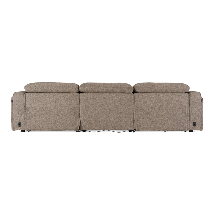 Ambler - Modern Brown Fabric Sofa w/ 2 Power Recliners
