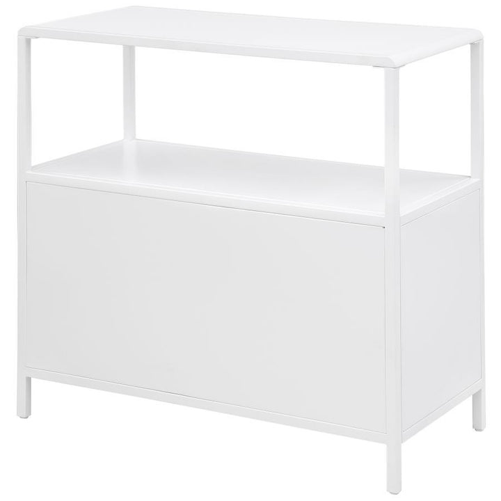 Amherst - 2 - Door Radio Weave Cane Metal Accent Cabinet - White Accent Cabinet modern furniture Contempo Furniture