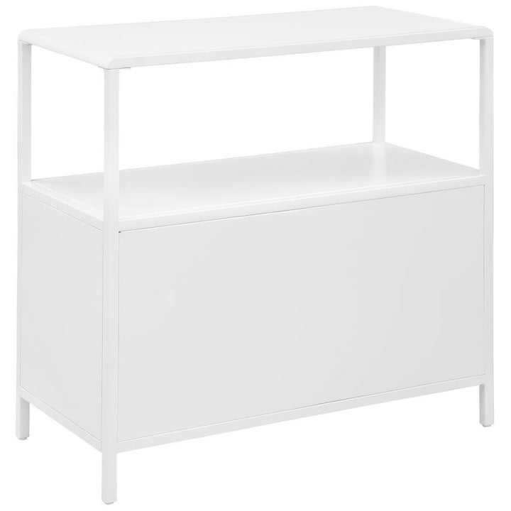 Amherst - 2 - Door Radio Weave Cane Metal Accent Cabinet - White Accent Cabinet modern furniture Contempo Furniture