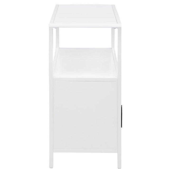 Amherst - 2 - Door Radio Weave Cane Metal Accent Cabinet - White Accent Cabinet modern furniture Contempo Furniture