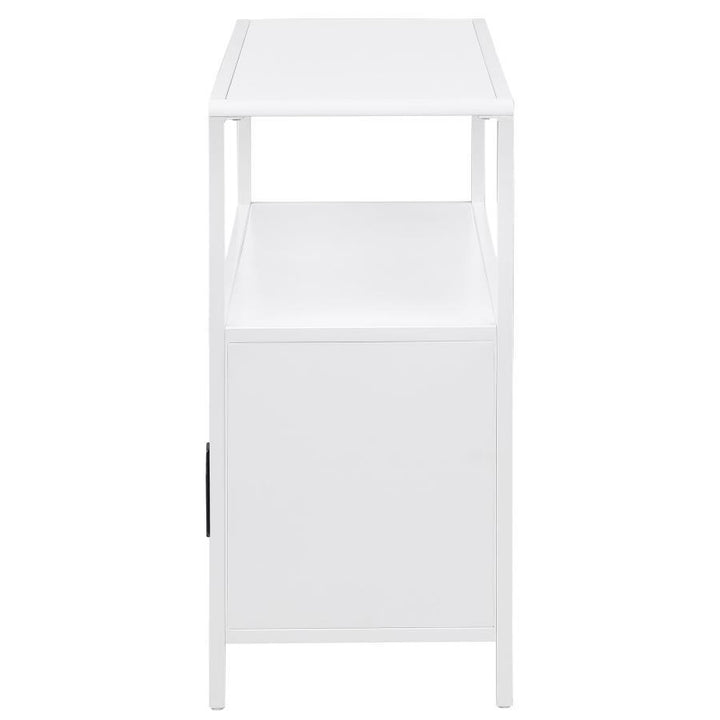 Amherst - 2 - Door Radio Weave Cane Metal Accent Cabinet - White Accent Cabinet modern furniture Contempo Furniture