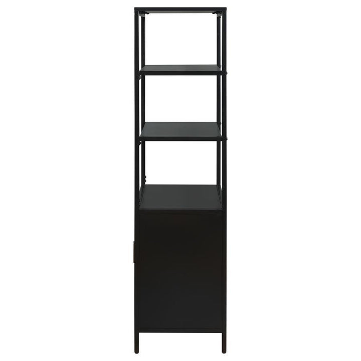 Amherst - 3 - Shelf Radio Weave Cane Metal Accent Cabinet - Black Accent Cabinet modern furniture Contempo Furniture