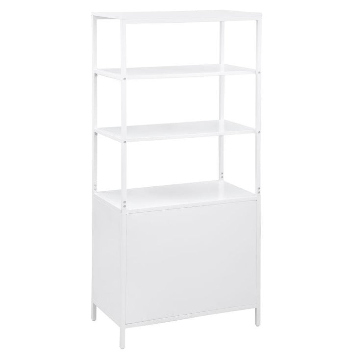 Amherst - 3 - Shelf Radio Weave Cane Metal Accent Cabinet - White Accent Cabinet modern furniture Contempo Furniture