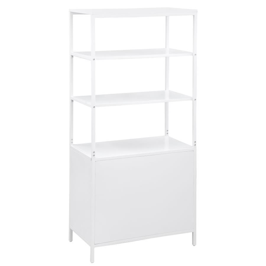 Amherst - 3 - Shelf Radio Weave Cane Metal Accent Cabinet - White Accent Cabinet modern furniture Contempo Furniture
