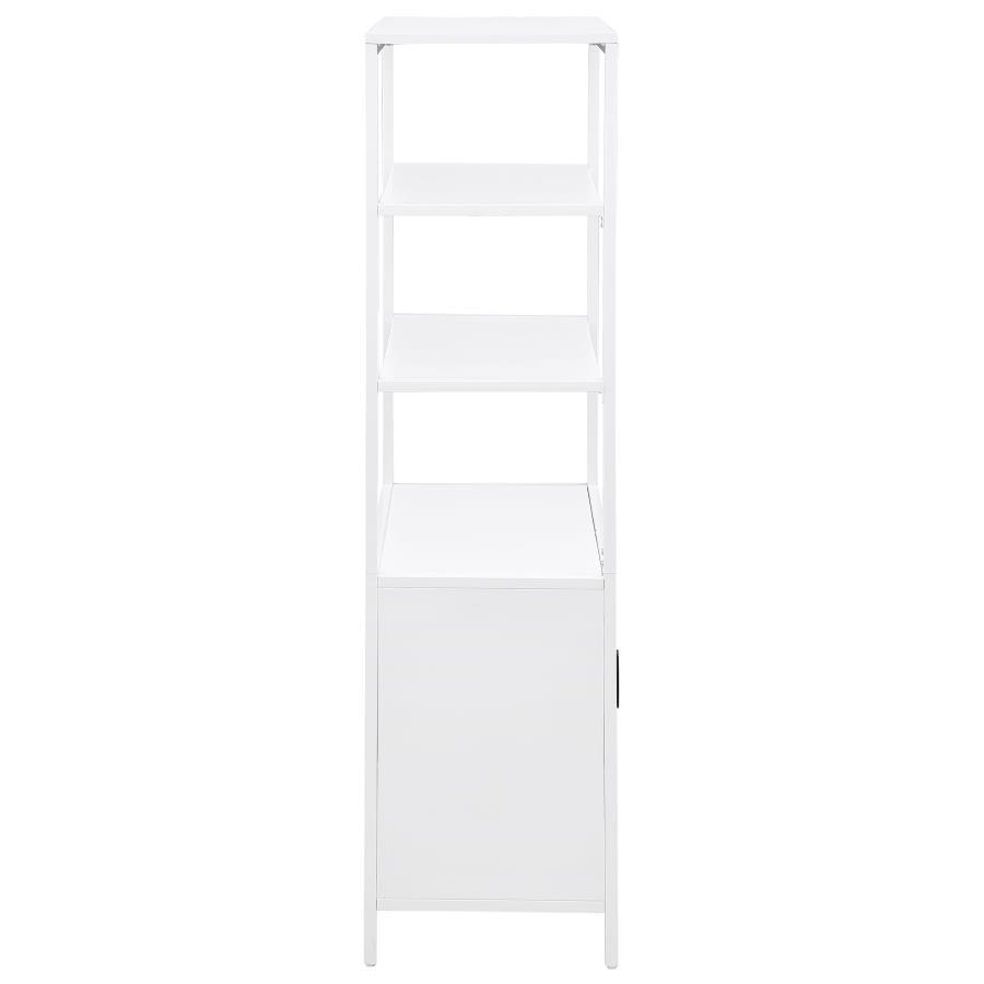 Amherst - 3 - Shelf Radio Weave Cane Metal Accent Cabinet - White Accent Cabinet modern furniture Contempo Furniture