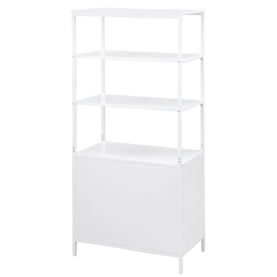 Amherst - 3 - Shelf Radio Weave Cane Metal Accent Cabinet - White Accent Cabinet modern furniture Contempo Furniture
