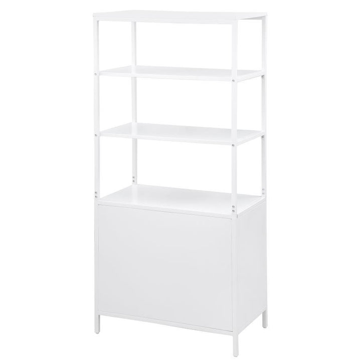 Amherst - 3 - Shelf Radio Weave Cane Metal Accent Cabinet - White Accent Cabinet modern furniture Contempo Furniture