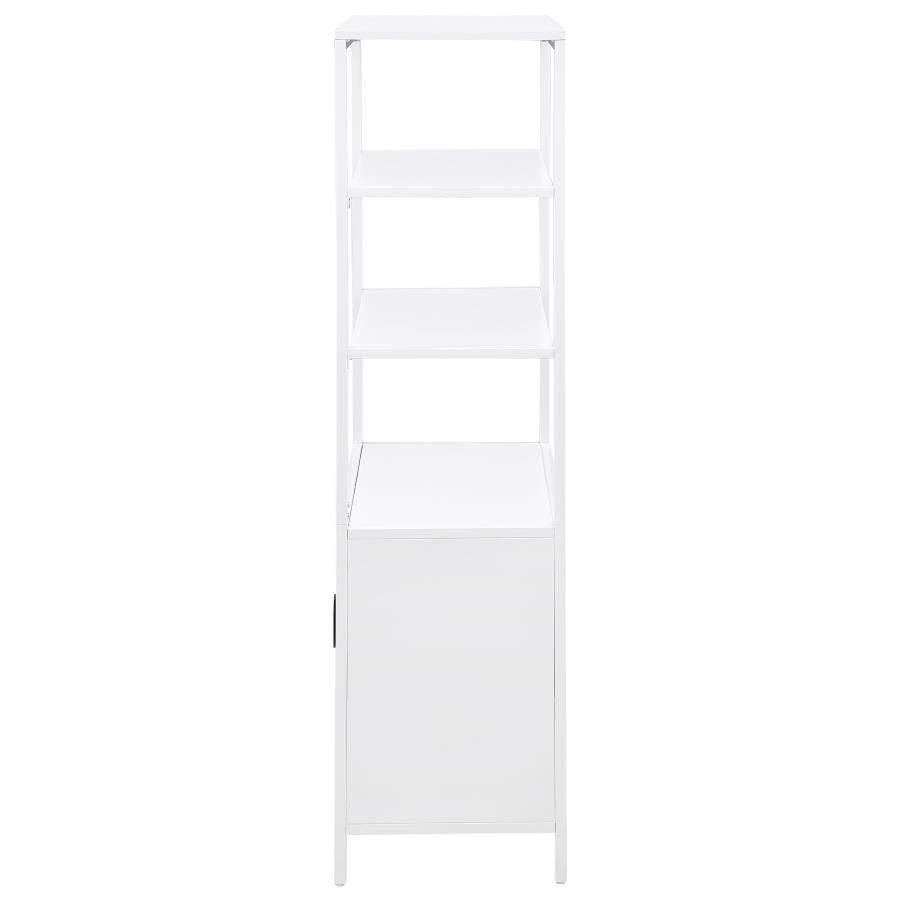 Amherst - 3 - Shelf Radio Weave Cane Metal Accent Cabinet - White Accent Cabinet modern furniture Contempo Furniture