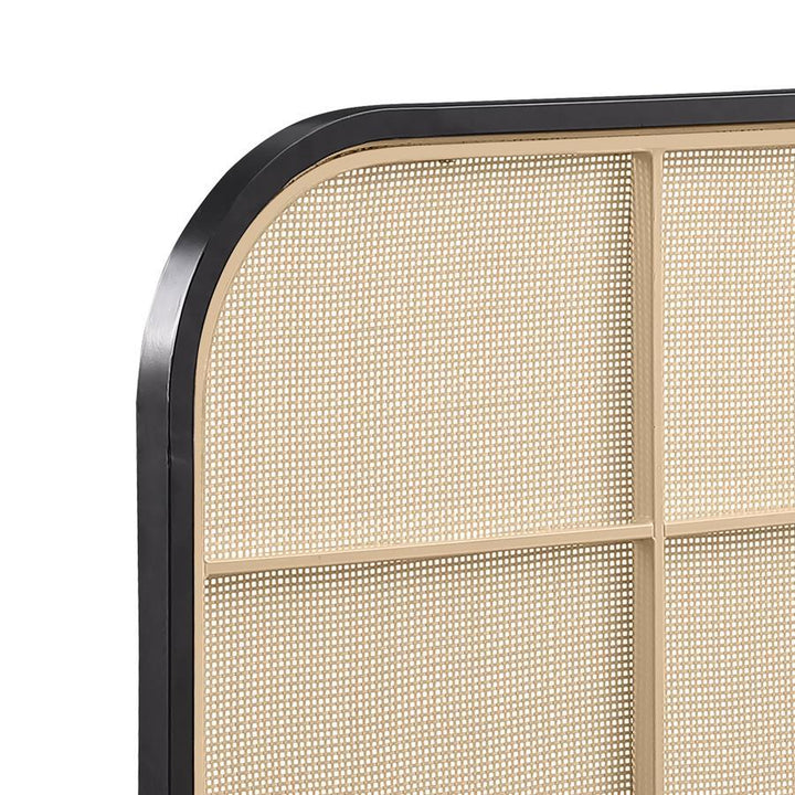 Amherst - Radio Weave Rattan Metal Eastern King Bed - Black Panel Bed modern furniture Contempo Furniture