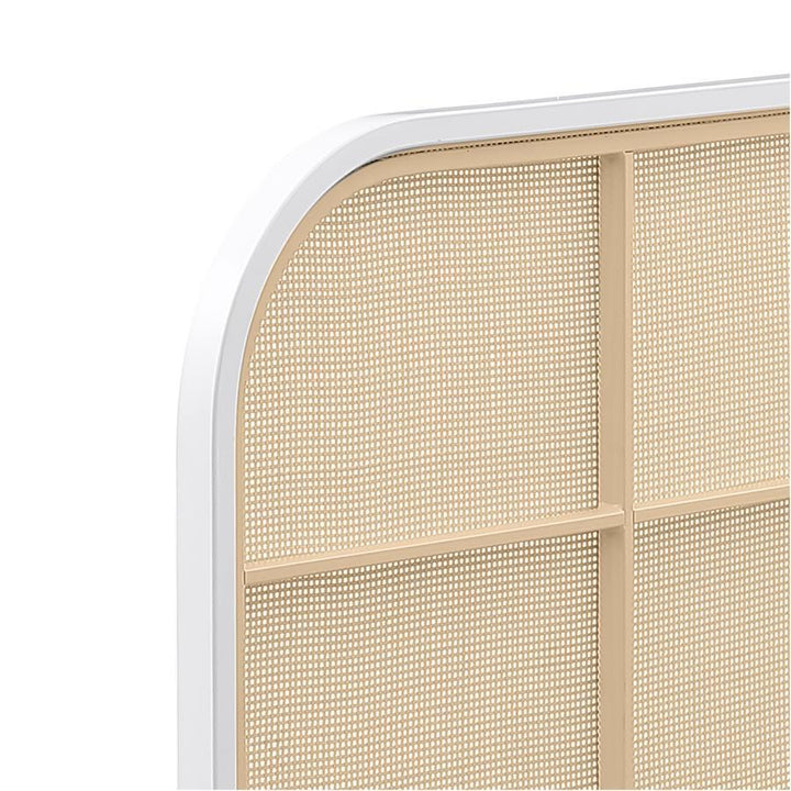 Amherst - Radio Weave Rattan Metal Eastern King Bed - White Panel Bed modern furniture Contempo Furniture