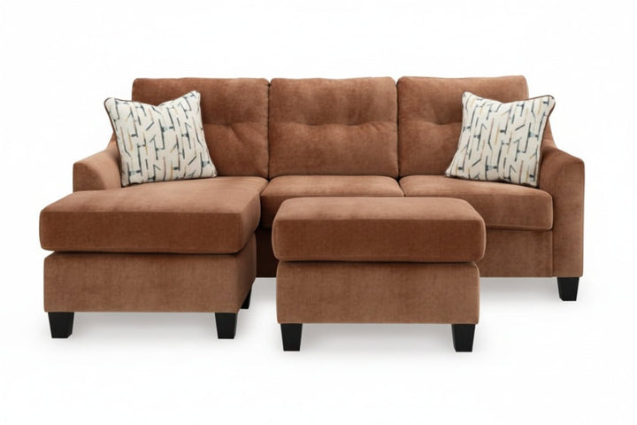 Amity Bay Queen Sofa Chaise Sleeper - Orange Sleeper Sofa modern furniture Contempo Furniture