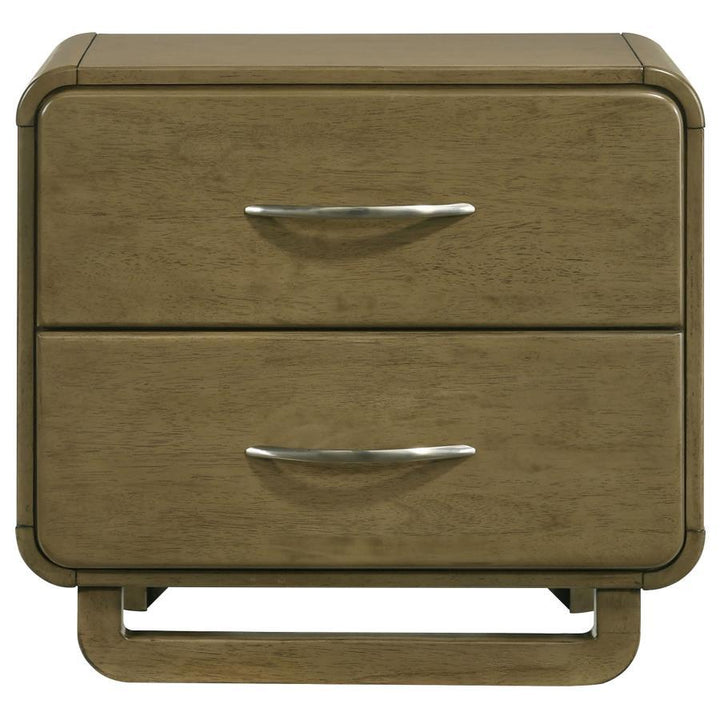 Amsbury - 2 - Drawer Nightstand Bedside Table - Nutmeg Accent Nightstand modern furniture Contempo Furniture