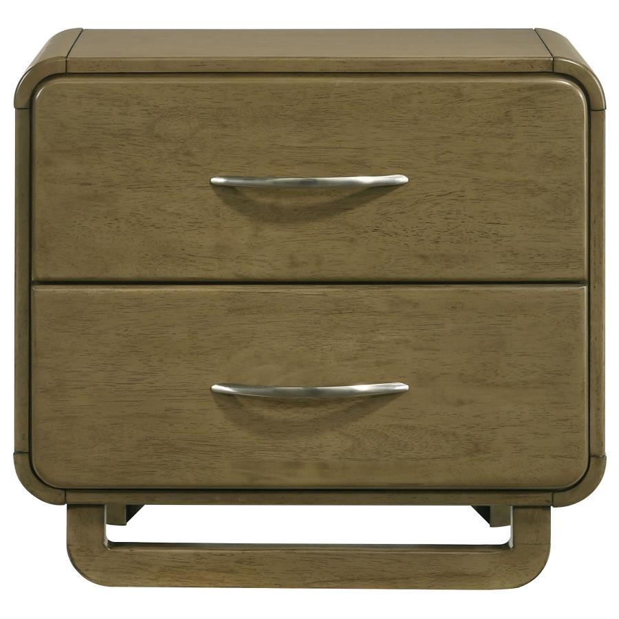 Amsbury - 2 - Drawer Nightstand Bedside Table - Nutmeg Accent Nightstand modern furniture Contempo Furniture