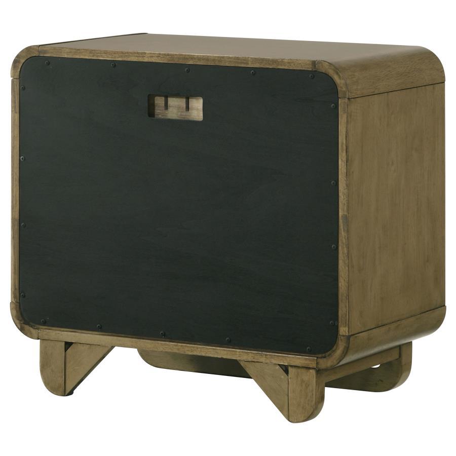Amsbury - 2 - Drawer Nightstand Bedside Table - Nutmeg Accent Nightstand modern furniture Contempo Furniture