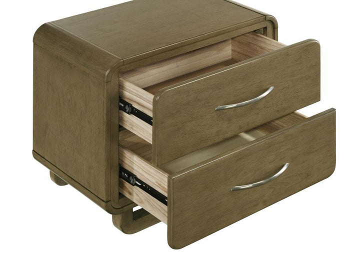Amsbury - 2 - Drawer Nightstand Bedside Table - Nutmeg Accent Nightstand modern furniture Contempo Furniture