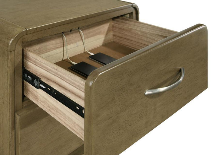Amsbury - 2 - Drawer Nightstand Bedside Table - Nutmeg Accent Nightstand modern furniture Contempo Furniture