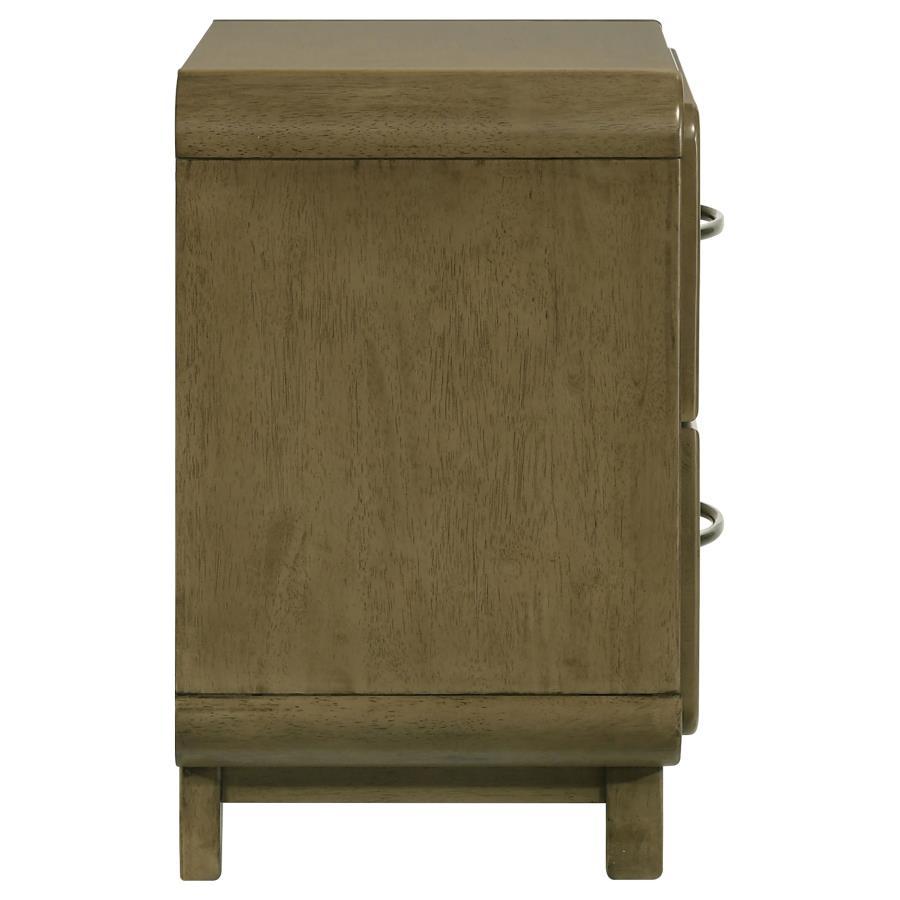 Amsbury - 2 - Drawer Nightstand Bedside Table - Nutmeg Accent Nightstand modern furniture Contempo Furniture