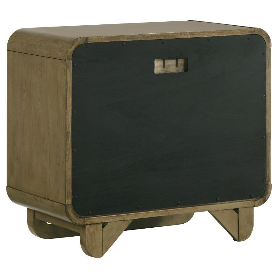 Amsbury - 2 - Drawer Nightstand Bedside Table - Nutmeg Accent Nightstand modern furniture Contempo Furniture
