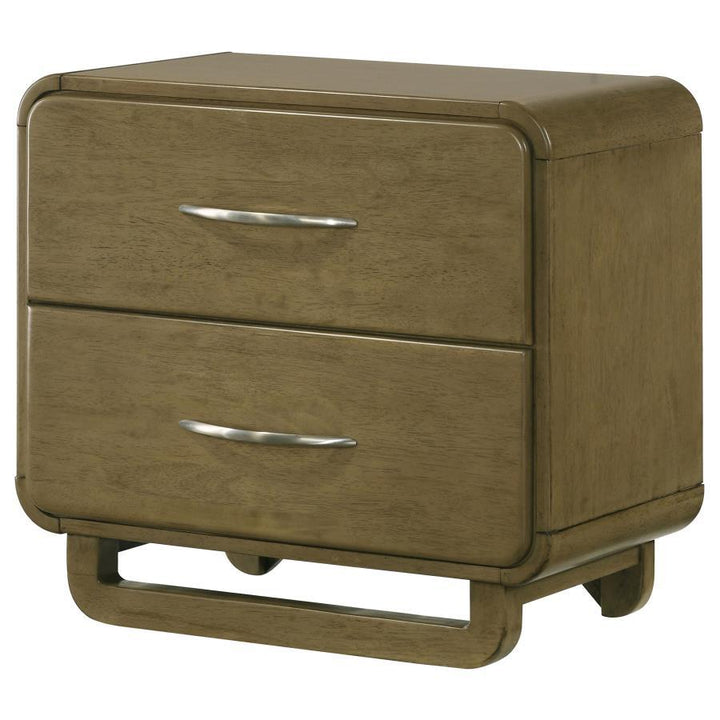 Amsbury - 2 - Drawer Nightstand Bedside Table - Nutmeg Accent Nightstand modern furniture Contempo Furniture