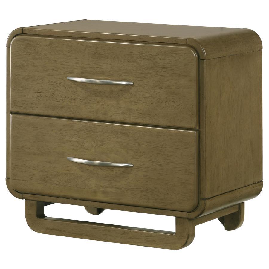 Amsbury - 2 - Drawer Nightstand Bedside Table - Nutmeg Accent Nightstand modern furniture Contempo Furniture