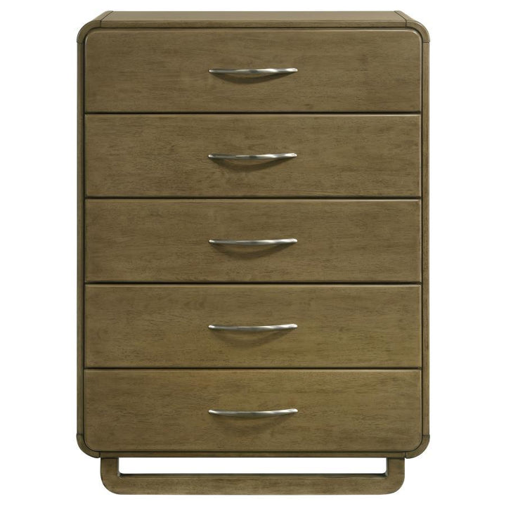 Amsbury - 5 - Drawer Chest Of Drawers - Nutmeg Accent Chest modern furniture Contempo Furniture