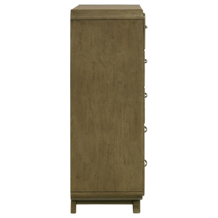 Amsbury - 5 - Drawer Chest Of Drawers - Nutmeg Accent Chest modern furniture Contempo Furniture