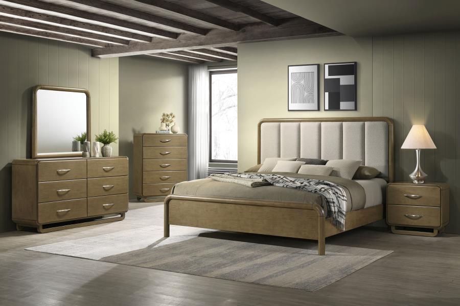 Amsbury - 5 - Drawer Chest Of Drawers - Nutmeg Accent Chest modern furniture Contempo Furniture