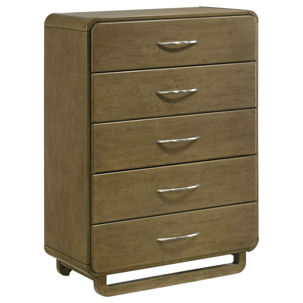 Amsbury - 5 - Drawer Chest Of Drawers - Nutmeg Accent Chest modern furniture Contempo Furniture