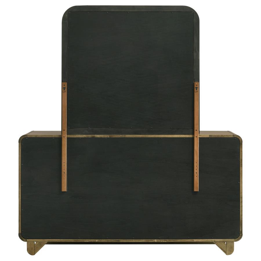 Amsbury - 6 - Drawer Dresser And Mirror - Nutmeg Dresser & Mirror modern furniture Contempo Furniture