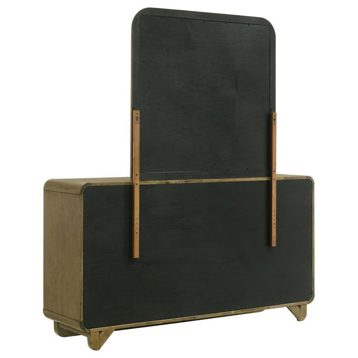 Amsbury - 6 - Drawer Dresser And Mirror - Nutmeg Dresser &amp; Mirror modern furniture Contempo Furniture