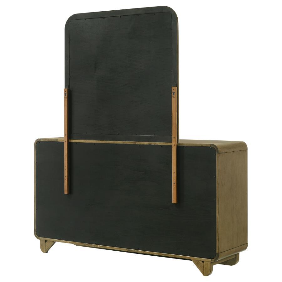 Amsbury - 6 - Drawer Dresser And Mirror - Nutmeg Dresser & Mirror modern furniture Contempo Furniture