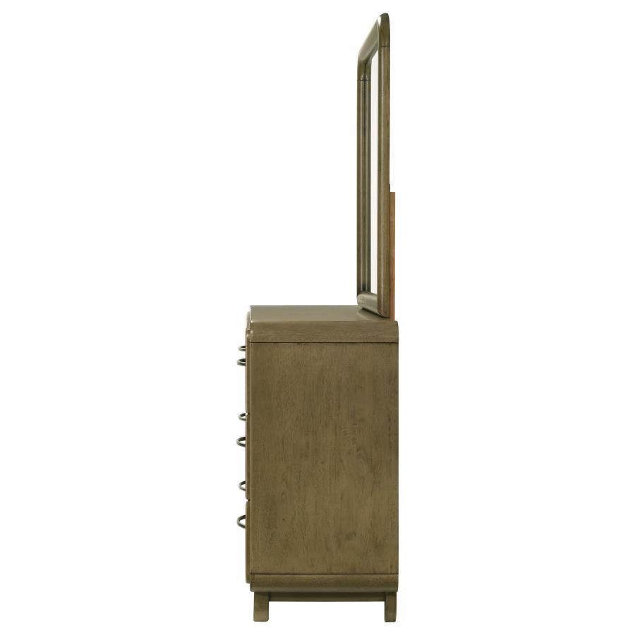 Amsbury - 6 - Drawer Dresser And Mirror - Nutmeg Dresser & Mirror modern furniture Contempo Furniture