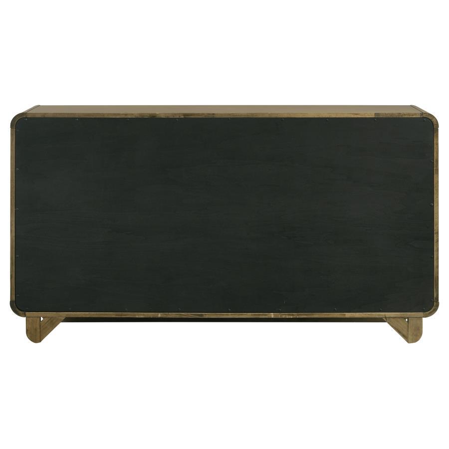 Amsbury - 6 - Drawer Dresser Cabinet - Nutmeg Dressers modern furniture Contempo Furniture