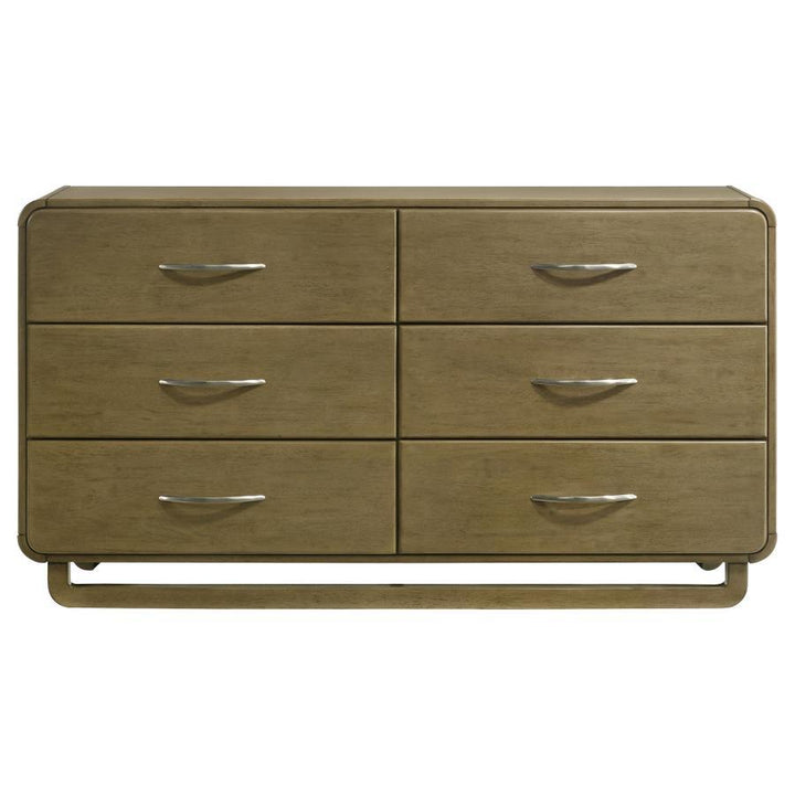 Amsbury - 6 - Drawer Dresser Cabinet - Nutmeg Dressers modern furniture Contempo Furniture