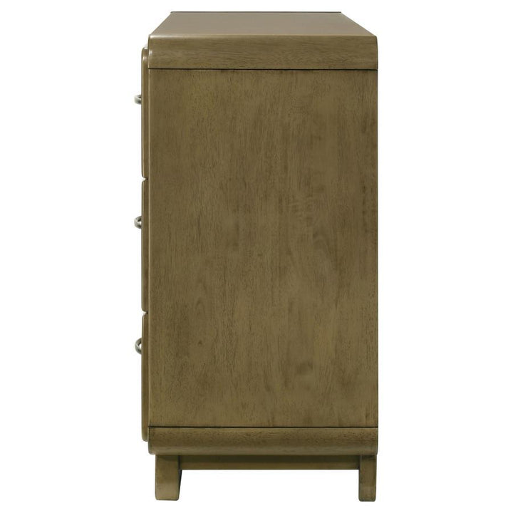 Amsbury - 6 - Drawer Dresser Cabinet - Nutmeg Dressers modern furniture Contempo Furniture