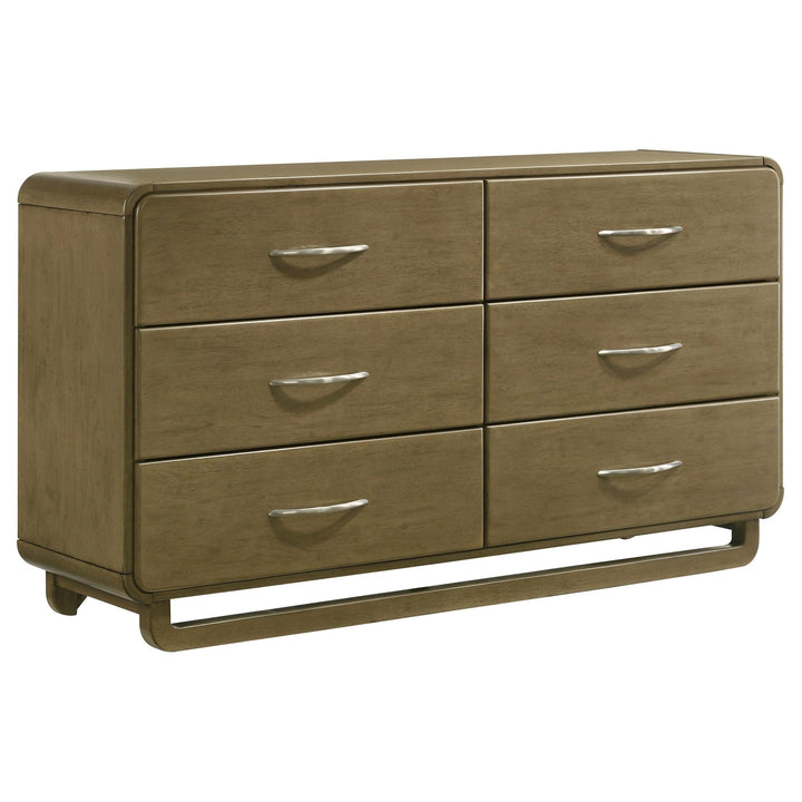 Amsbury - 6 - Drawer Dresser Cabinet - Nutmeg Dressers modern furniture Contempo Furniture