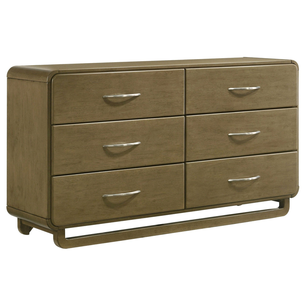 Amsbury - 6 - Drawer Dresser Cabinet - Nutmeg Dressers modern furniture Contempo Furniture