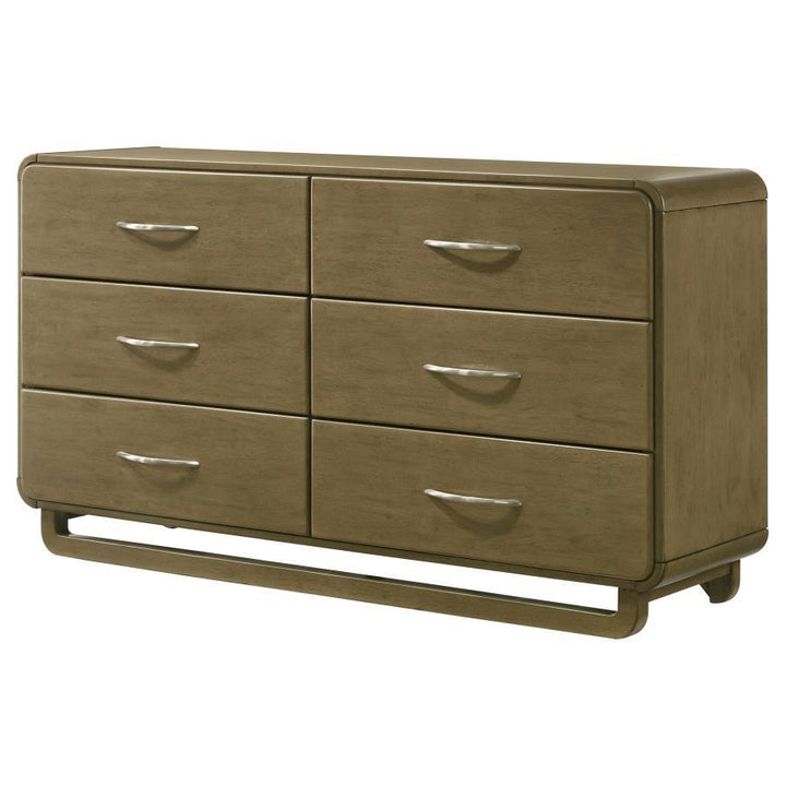 Amsbury - 6 - Drawer Dresser Cabinet - Nutmeg Dressers modern furniture Contempo Furniture