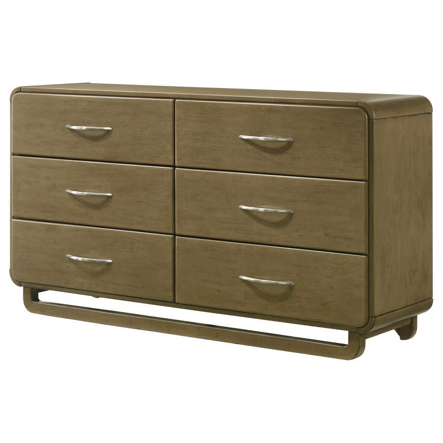 Amsbury - 6 - Drawer Dresser Cabinet - Nutmeg Dressers modern furniture Contempo Furniture
