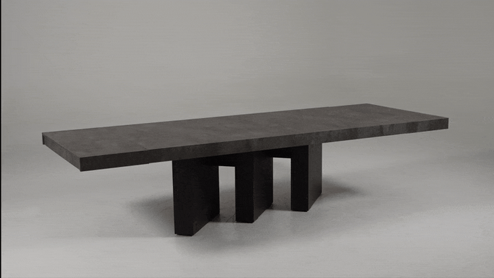 Amsterdam - Modern Grey Volcano &amp; Eucalyptus Oak Dining Table