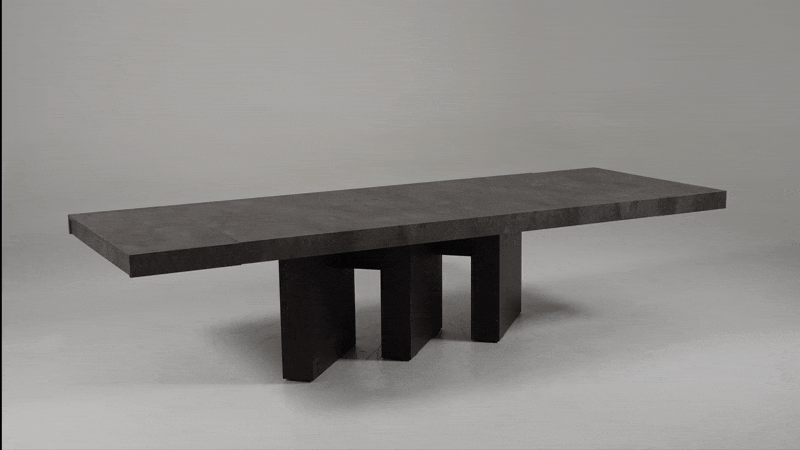 Amsterdam - Modern Grey Volcano & Eucalyptus Oak Dining Table