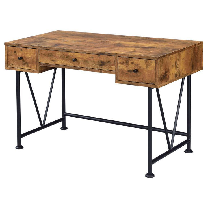 Analiese - 3 - Drawer Writing Desk - Rustic Nutmeg Writing Desk modern furniture Contempo Furniture